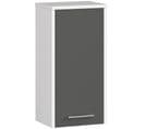 Armoire Salle De Bains Fin Accr. Au Mur Blanche 30 Cm 1 Porte Façade Gris Graphite 2 Étagères