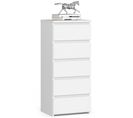 Commode Cl5 Blanche 40 Cm 5 Tiroirs Façade Blanche 40x35x92 Cm