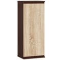 Vitrine Armoire Akord W40 Wengé 40 Cm 1 Porte Façade Chêne Sonoma 3 Étagères 40x30x99 Cm