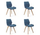 Lot De 4 Chaises De Salle à Manger En Tissu Sj.0159 Bleu Marine