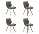 Lot De 4 Chaises De Salle à Manger En Tissu Sj.0159 Gris Marron