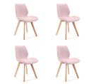 Lot De 4 Chaises De Salle à Manger En Tissu Sj.0159 Rose