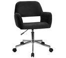 Fauteuil Pivotant à Roulettes Velour Fd22 Noir