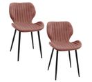 Lot De 2 Chaises Matelassées De Salle à Manger En Velours Sj.17 Rose