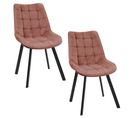 Lot De 2 Chaises Matelassées De Salle à Manger En Velours Sj.22 Rose