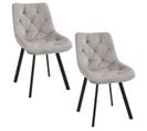 Lot De 2 Chaises Matelassées De Salle à Manger En Velours Sj.33 Beige