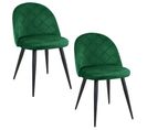 Lot De 2 Chaises Matelassées De Salle à Manger En Velours Sj.077 Vert Bouteille