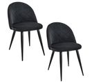 Lot De 2 Chaises Matelassées De Salle à Manger En Velours Sj.077 Noir