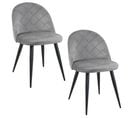 Lot De 2 Chaises Matelassées De Salle à Manger En Velours Sj.077 Grise