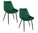 Lot De 2 Chaises Matelassées De Salle à Manger En Velours Sj.0488 Vert Bouteille