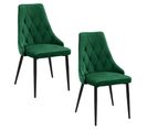 Lot De 2 Chaises Matelassées De Salle à Manger En Velours Sj.054 Vert Bouteille