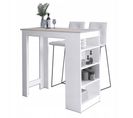 Table De Bar Pour Le Tabouret Blanche 115 Cm Façade Chêne Sonoma 4 Étagères 115x50x103 Cm