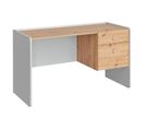 Bureau 1 Niche et 1 Tiroir "vivero" 134cm Gris et Naturel