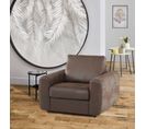 Fauteuil manchettes Kara NICARAGUA tissu gobi marron