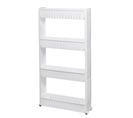 Etagère Mobile Étagère De Salle De Bain Étagère Sur Pied 4 Étagères Support Blanc