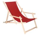 Chaise Longue Avec Accoudoirs Pliante Marron - Bois Imprégné