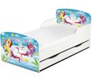 Moderne Lit D'enfant Toddler En Bois Avec Un Matelas Et Un Tiroir Pony