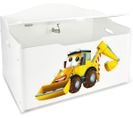 Coffre Xl à Jouets En Bois Rangement Pour Enfants  Couleur Blanc M. Excavateur