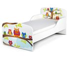 Moderne Lit D'enfant Toddler En Bois Avec Un Matelas Hiboux