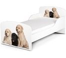 Moderne Lit D'enfant Toddler En Bois Avec Un Matelas Chiens