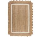 Tapis De Salon Flower Jute En Jute - Beige - 120x170 Cm