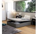 Sommier coffre 140x190 cm DREAMEA EDITION SONNY 2 velours anthracite