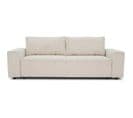 Canapé Droit Convertible 3 Places Josh Velours Côtelé Beige - Coffre De Rangement - L239xp86xh85cm