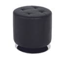 Tabouret Tournable Pied En Acier Chromé Et Polyuréthane Noir, Dim : H40 X D40 Cm