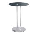 Table D'appoint Chromé-noir En Tube D'acier Chromé, H55 X D40 Cm