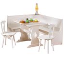 Coin Repas En Bois Massif Blanc, Dim : 50 X 172 X 87 Cm