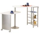 Table-bar En Métal Blanc, Dim : 70 X 183 X 100 Cm