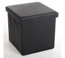 Pouf Carré Lilo En Polyuréthane Coloris Noir, Dim : H37.5 X P38 X L38 Cm