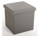 Lot De 4 Poufs Carrés Lilo En Polyuréthane Coloris Gris, Dim : H37.5 X P38 X L38 Cm