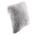 Coussin Imitation Fourrure Poil Long Gris, 40 X 40 Cm