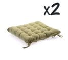 Lot De 2 Coussins De Chaise En Coton Lin, 38 X 38 Cm