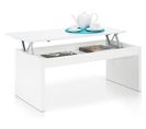 Table Basse Blanc Brillant Avec Plateau Relevable