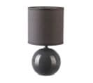 Lot De 2 Lampes Céramique Boule En Gris, Hauteur 25 Cm