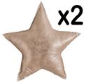 Lot De 2 Coussins Star Coloris Doré En Polyester - Dim : 40 X 40 Cm