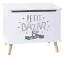 Coffre De Rangement En Bois Coloris Blanc - Dim : L 58 X L 48 X H 38 Cm