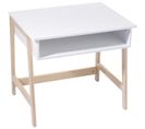 Bureau En Mdf Et Pin Coloris Naturel Et Blanc - Dim : L 58 X L 52 X H 46 Cm