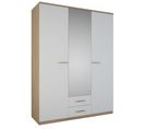 Armoire 3 Portes Coloris Chene - Dim : 161,1 X 210,9 X 55 Cm