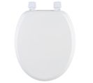 Abattant Wc Coloris Blanc En Bois Mdf -dimensions : 43 X 37 X 3.5 Cm