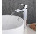 Robinet Cascade Mitigeur Chromé En Laiton Surélevé Pour Lavabo