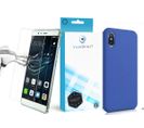 Verre Trempé Pour iPhone Xr 6.1" + Coque De Protection Bleu Marine Souple Silicone -