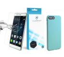 Verre Trempé Pour iPhone Xr 6.1" + Coque De Protection Turquoise Souple Silicone -