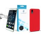 Verre Trempé 3d Pour iPhone Xr 6.1" + Coque De Protection Rouge Souple Silicone -