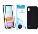 Verre Trempé Bords Noirs Pour iPhone 12/ iPhone 12 Pro + Coque De Protection Souple Silicone Noir