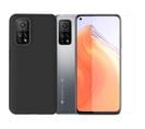 Film Protecteur Verre Trempé Pour Xiaomi Mi 10t 5g 6.67" + Coque De Protection Noir Souple