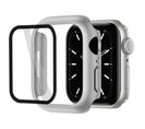 Film Protecteur Verre Trempé 3d Incurvé Pour Apple Watch Series 7 45mm + Coque De Protection Argent