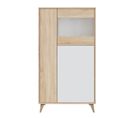 Armoire Meuble De Rangement Vitrine En Mélamine - H. 142 X L. 77 Cm X P. 33 Cm